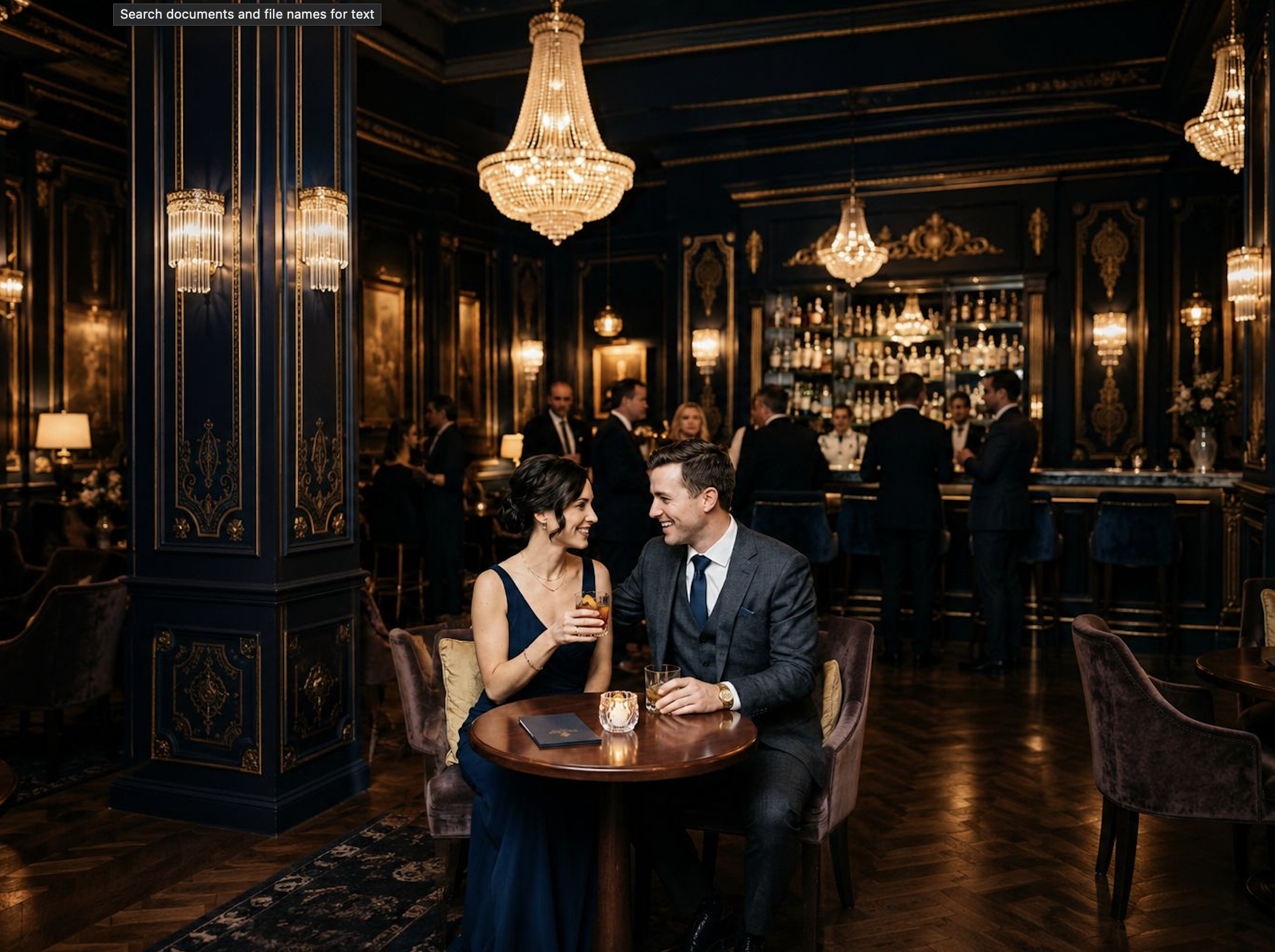 Two members meeting in person at a bar